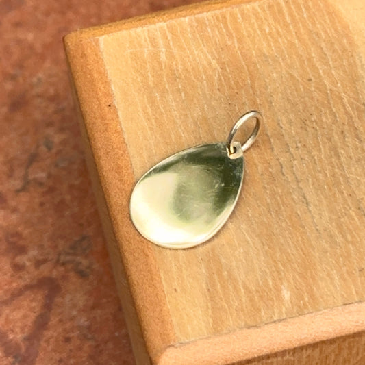 14KT Yellow Gold Teardrop Disc Pendant Charm