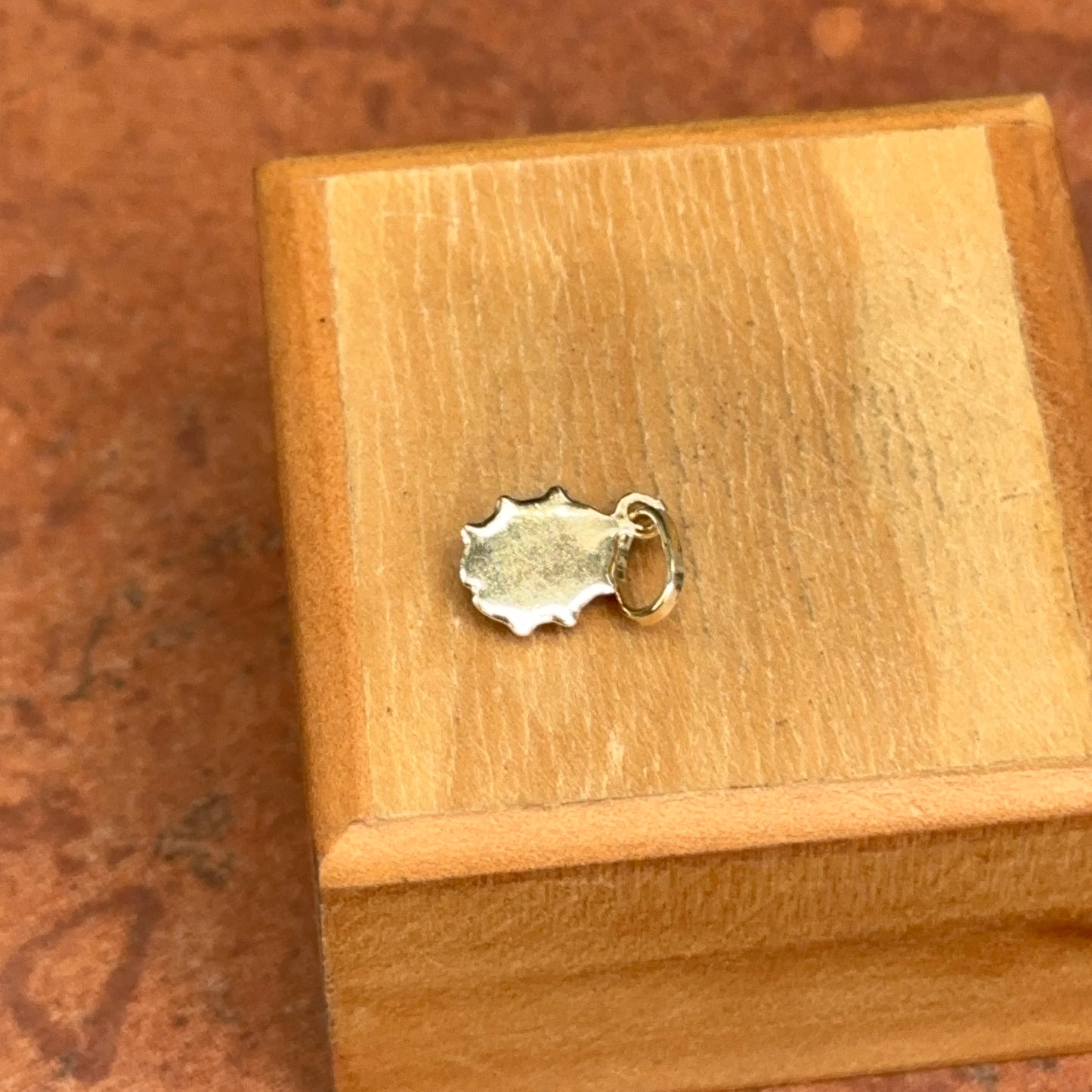 14KT Yellow Gold Red Enamel Ladybug Pendant Charm 18mm