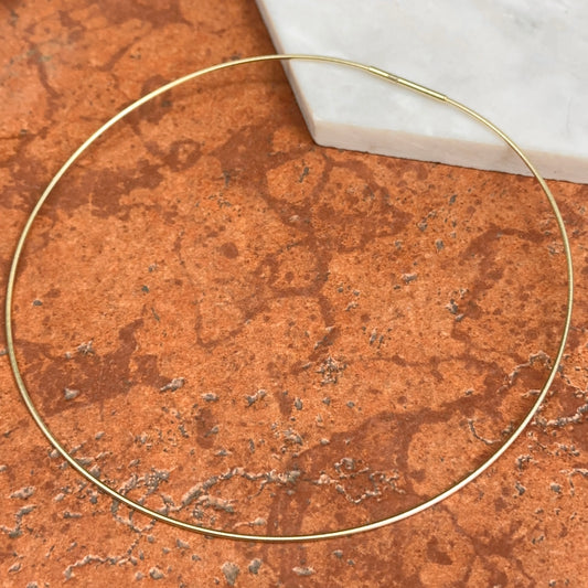 14KT Yellow Gold 1.4mm Coiled Neck Wire Collar Necklace
