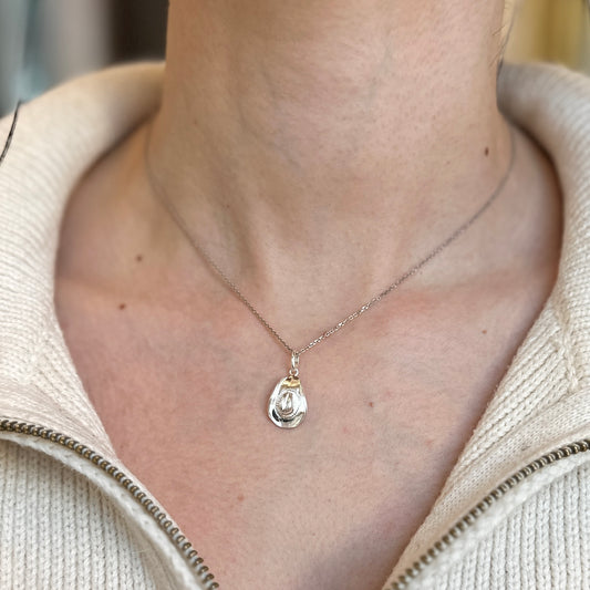 Sterling Silver Cowboy Hat Detailed 3D Pendant Charm