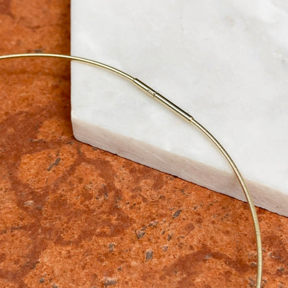 14KT Yellow Gold 1.4mm Coiled Neck Wire Collar Necklace