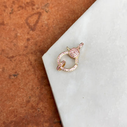 14KT Yellow Gold Pink Sapphire Pendant Hanger