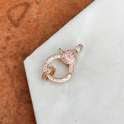14KT Yellow Gold Pink Sapphire Pendant Hanger