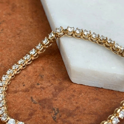 Estate Yellow Gold Plated Sterling Silver Cubic Zirconia Tennis Bracelet