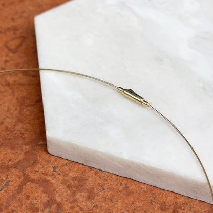 14KT Yellow Gold 1mm Wire Collar Diamond Necklace