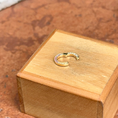 14KT Yellow Gold Multi-Colored Sapphire Round Bail/ Charm Holder/ Connecter