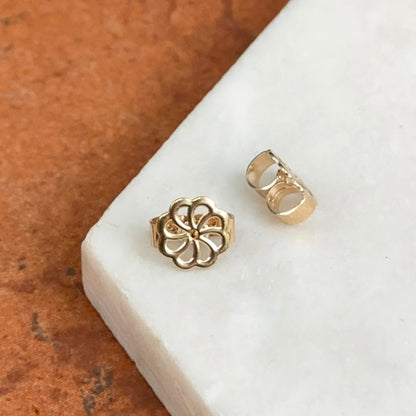 10KT or 14KT Yellow Gold 9mm Friction Earring Bacls