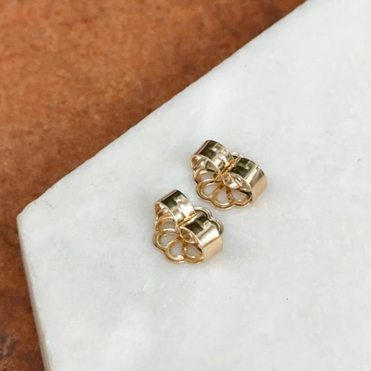 10KT or 14KT Yellow Gold 9mm Friction Earring Bacls