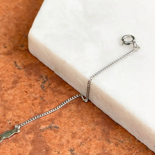 Platinum 1mm Curb Chain Extender / Safety Chain