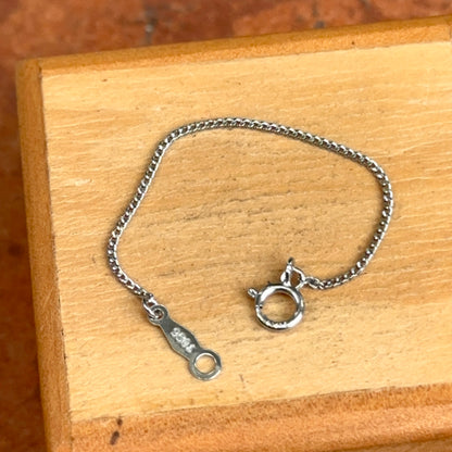 Platinum 1mm Curb Chain Extender / Safety Chain