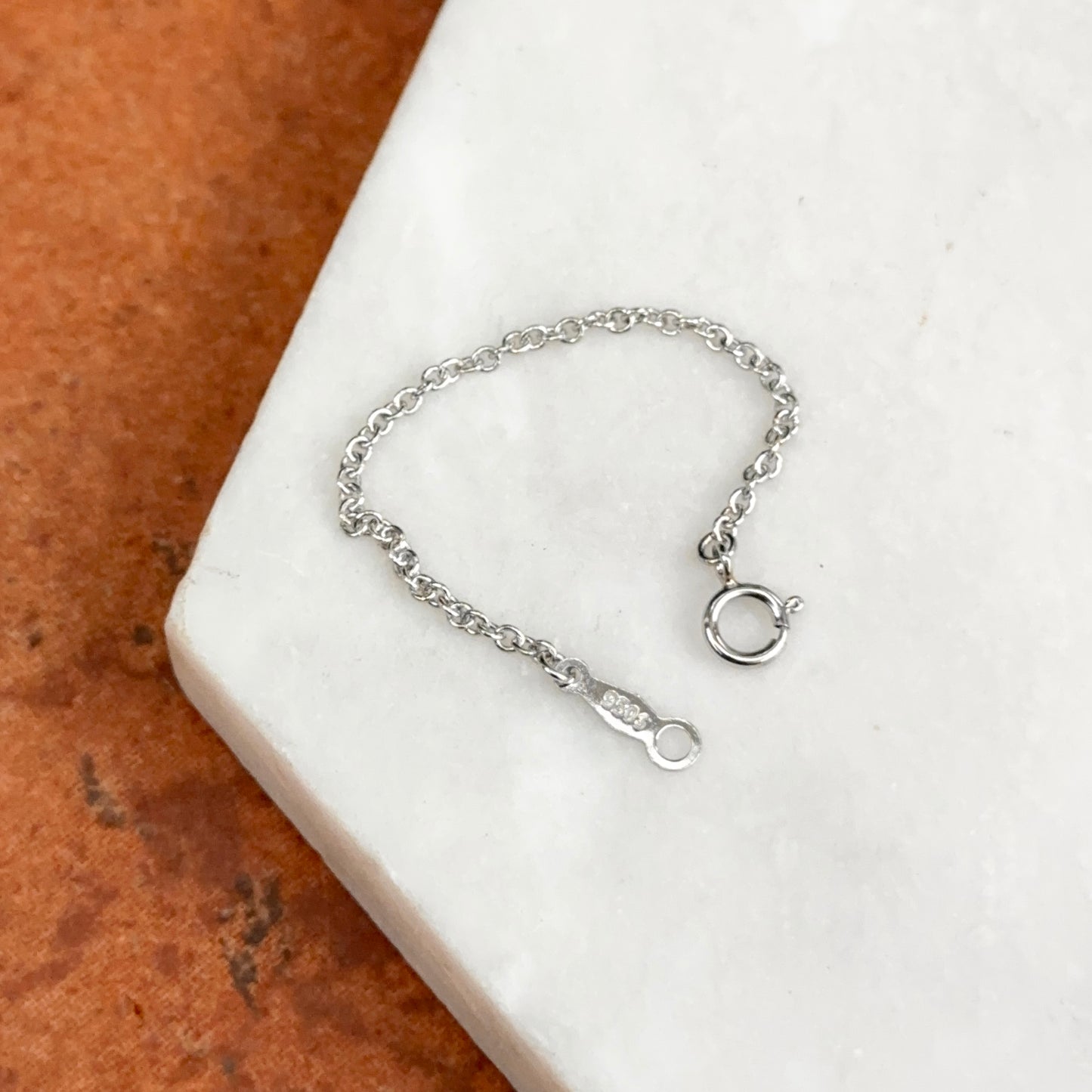 Platinum 1.5mm Cable Chain Extender / Safety Chain