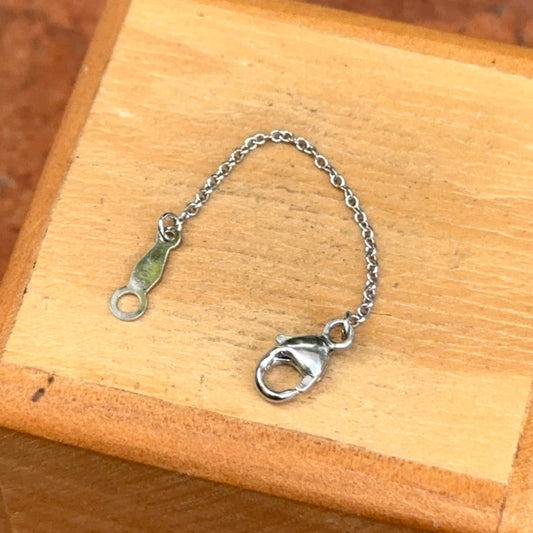 Platinum 1mm Cable Chain Extender / Safety Chain Lobster Clasp
