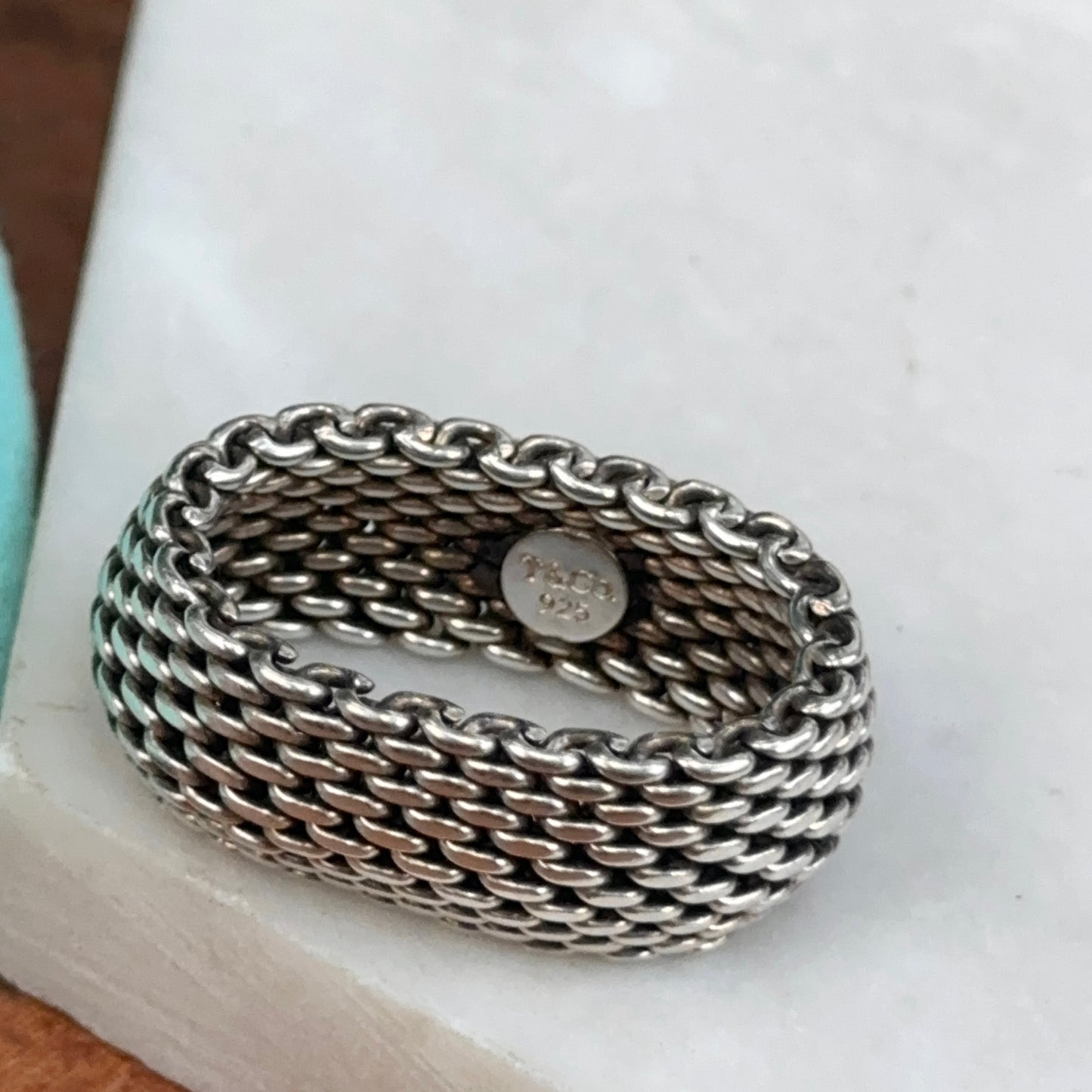 Estate Sterling Silver Tiffany & Co. Somerset Mesh Ring