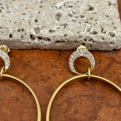 Estate Carelle 18KT Yellow Gold Pave Diamond Door Knocker Earrings