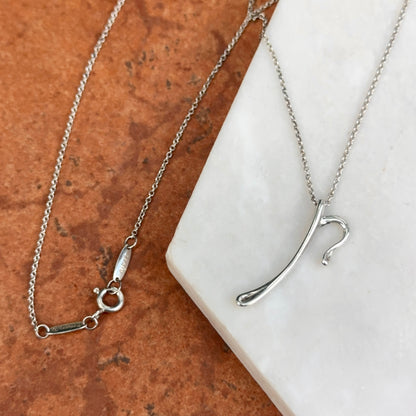 Estate Sterling Silver Tiffany & Co. Elsa Peretti Initial "P" Necklace