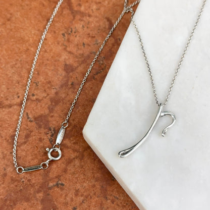 Estate Sterling Silver Tiffany & Co. Elsa Peretti Initial "P" Necklace