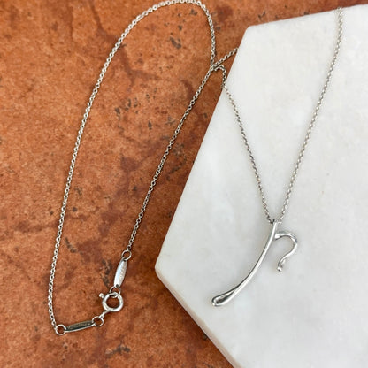 Estate Sterling Silver Tiffany & Co. Elsa Peretti Initial "P" Necklace