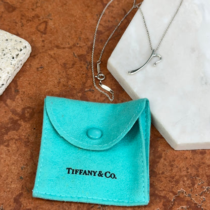 Estate Sterling Silver Tiffany & Co. Elsa Peretti Initial "P" Necklace