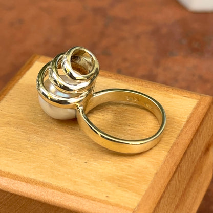 Estate 14KT Yellow Gold Near Round + Bead Set Diamond Ring