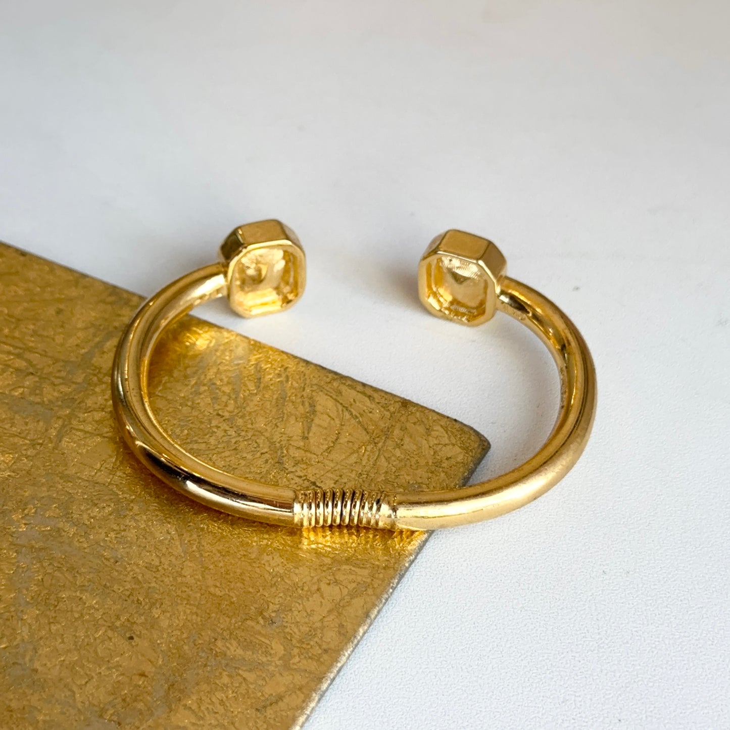 Gold-Plated Kenneth Jay Lane Multi-Color Stone Cuff Bracelet