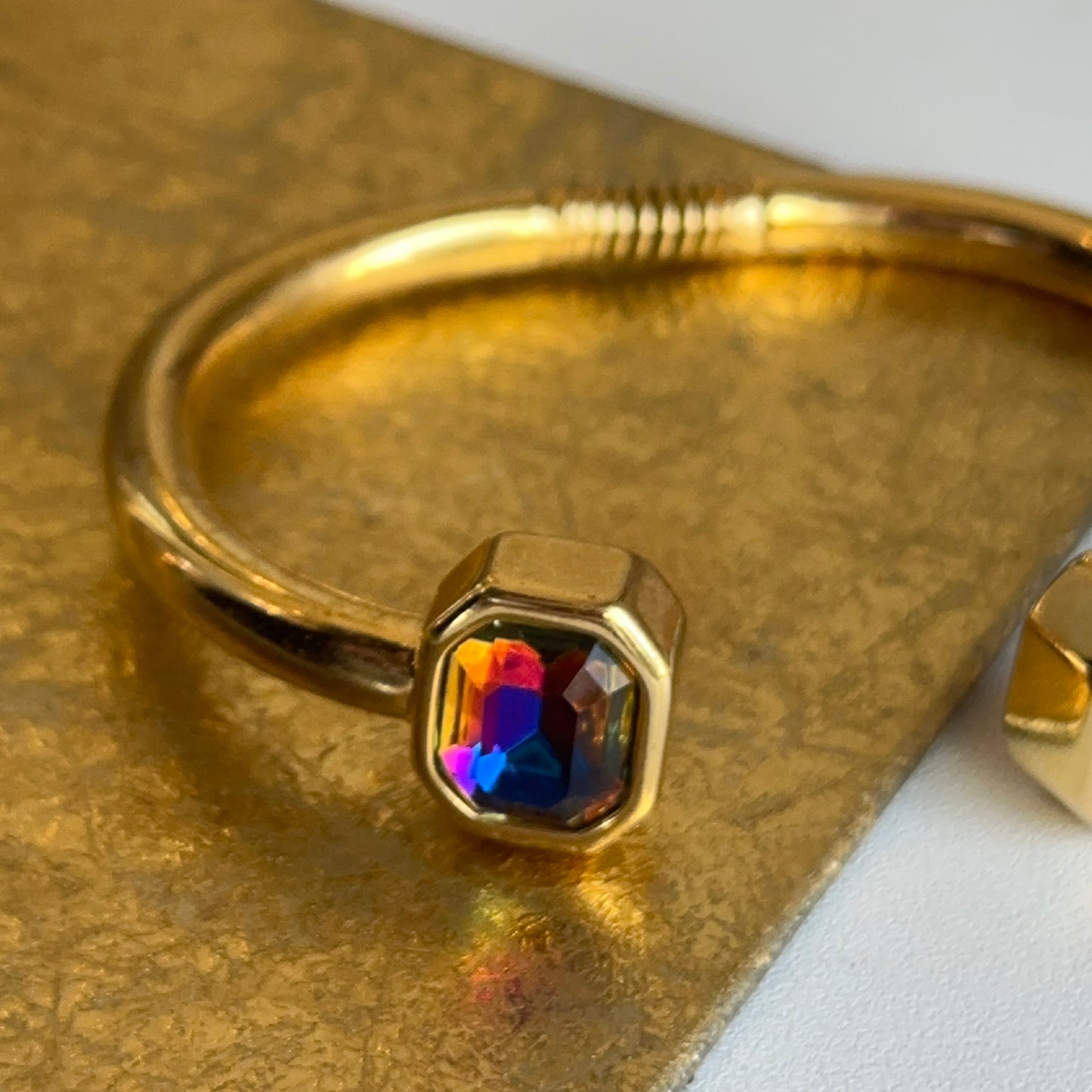 Gold-Plated Kenneth Jay Lane Multi-Color Stone Cuff Bracelet