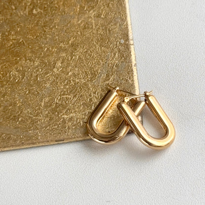 14KT Yellow Gold Oval Tube Hoop Earrings