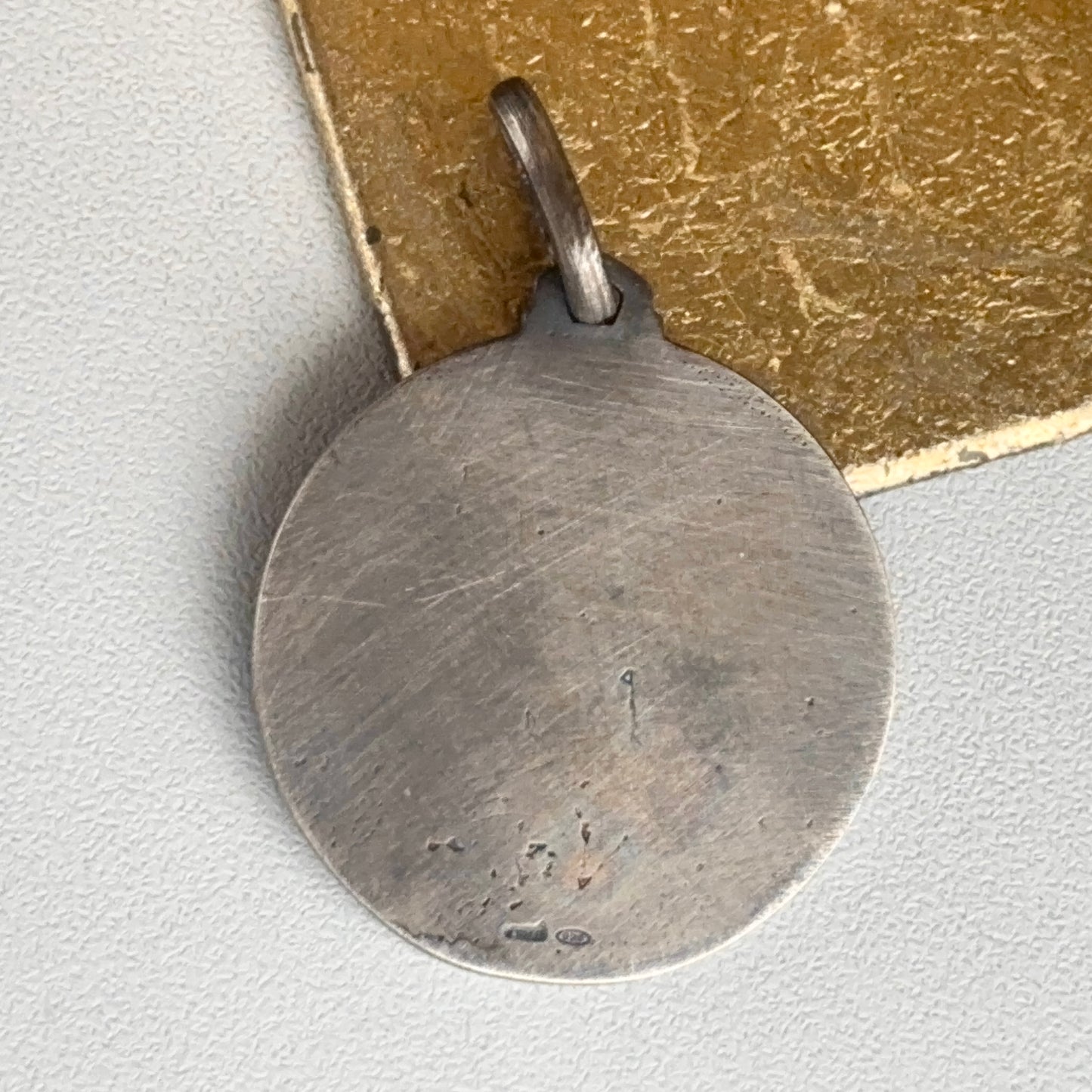 Sterling Silver Antiqued St Michael Round Pendant 30mm