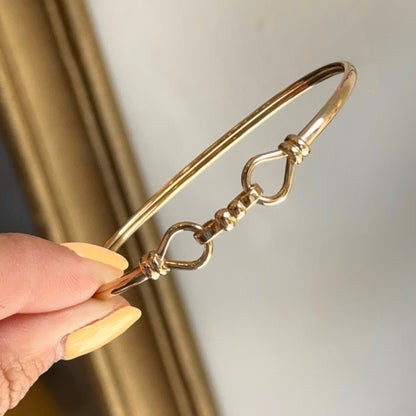14KT Yellow Gold Double Hook Bangle Bracelet