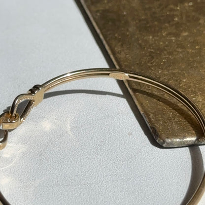 14KT Yellow Gold Double Hook Bangle Bracelet
