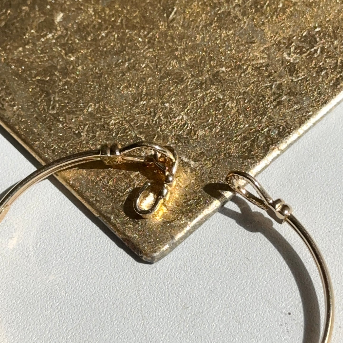 14KT Yellow Gold Double Hook Bangle Bracelet