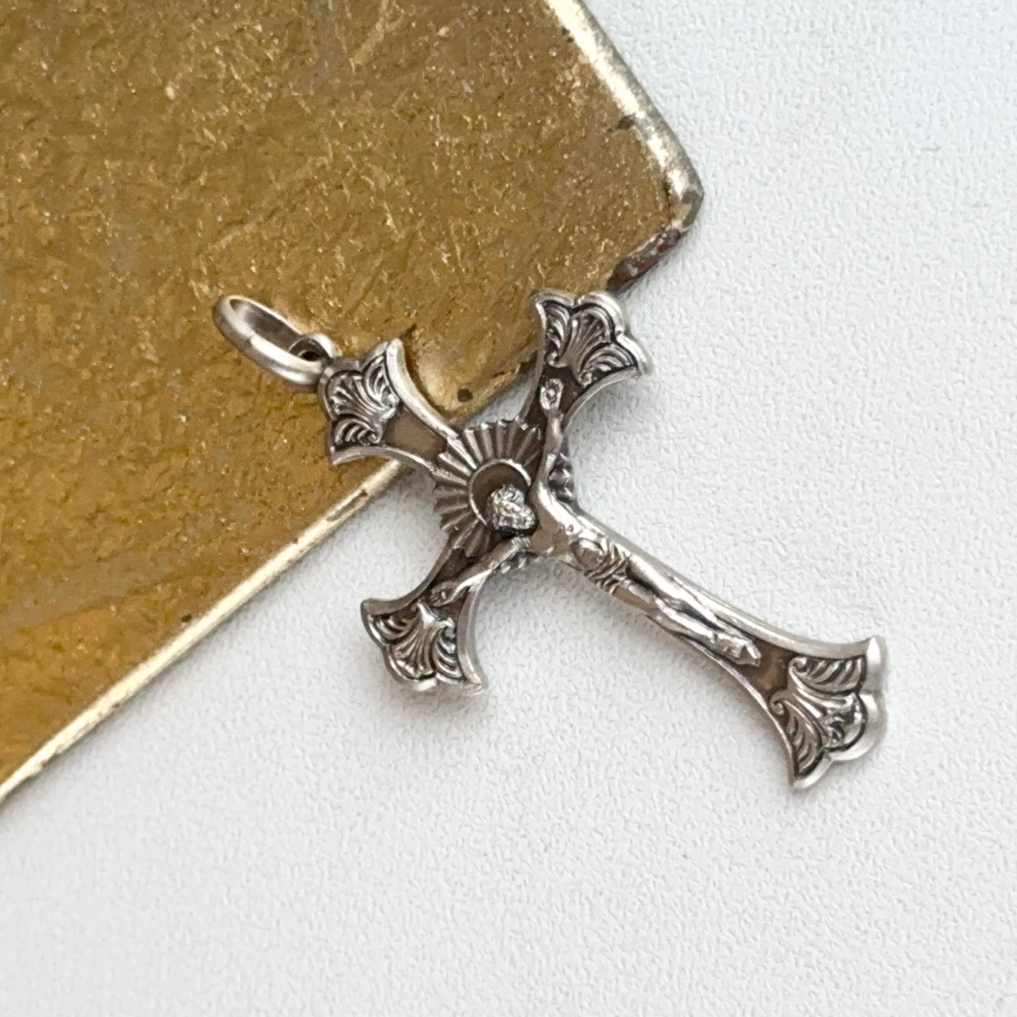 Sterling Silver Ornate Crucifix Cross Pendant
