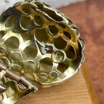 Estate 18KT Yellow Gold Modernist Basketweave Domed Ring