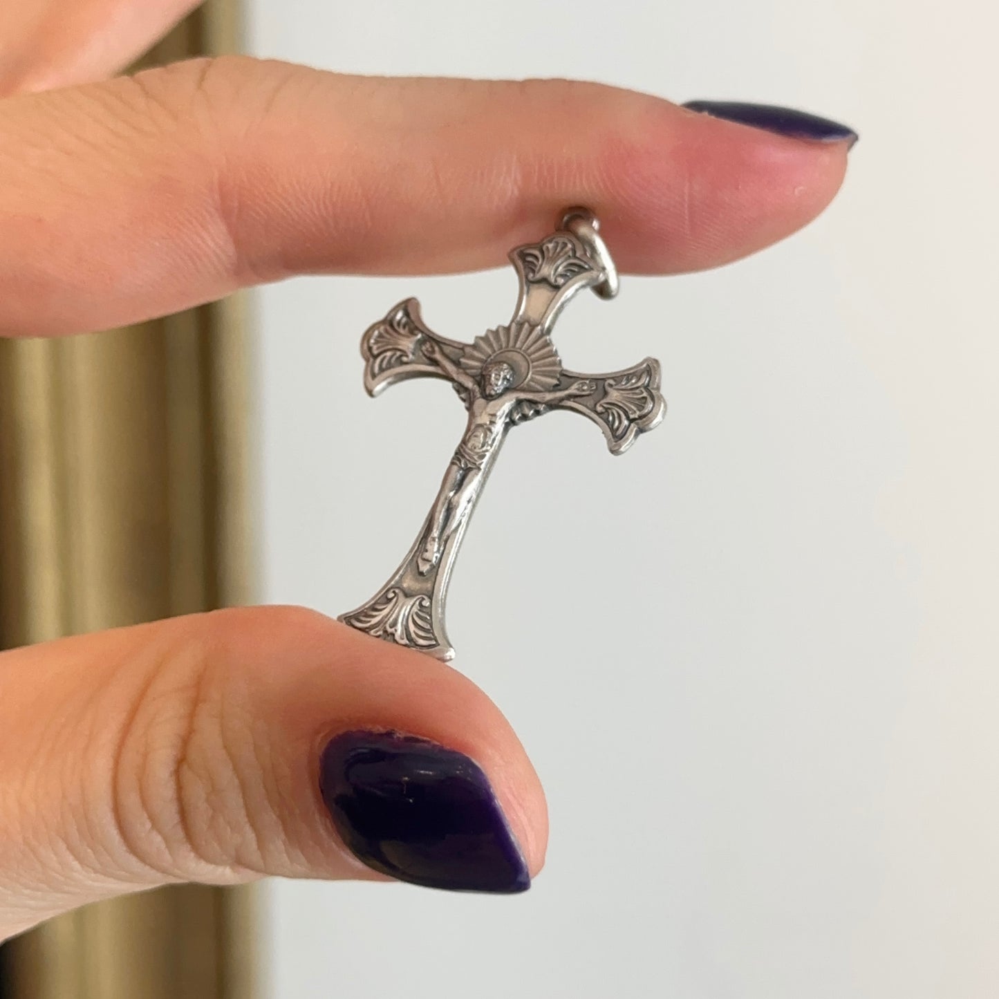 Sterling Silver Ornate Crucifix Cross Pendant