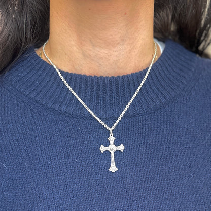 Sterling Silver Ornate Crucifix Cross Pendant
