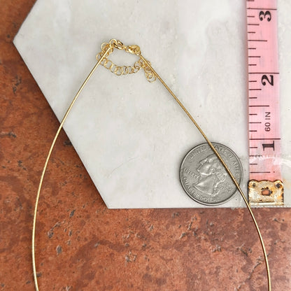 14KT Yellow Gold 1mm Sparkle Omega Wire Necklace