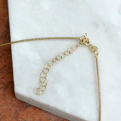 14KT Yellow Gold 1mm Sparkle Omega Wire Necklace