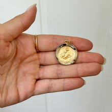 Load image into Gallery viewer, 14KT Yellow Gold St Anthony Round Medal Pendant Charm