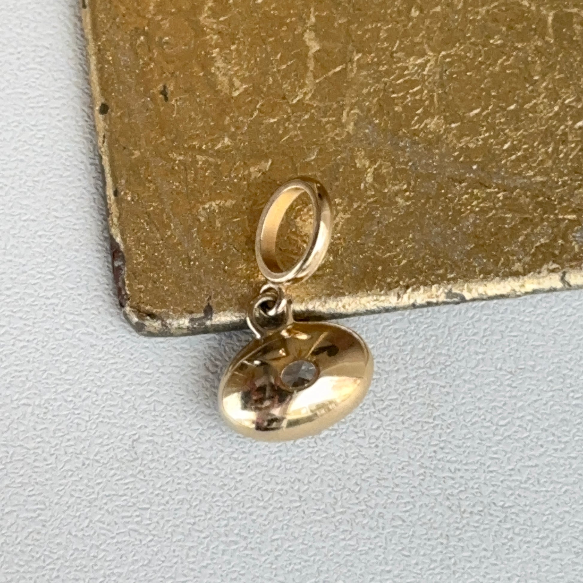 14KT Yellow Gold Oval 2 CT Lab Diamond Georgian Set Pendant - LSJ