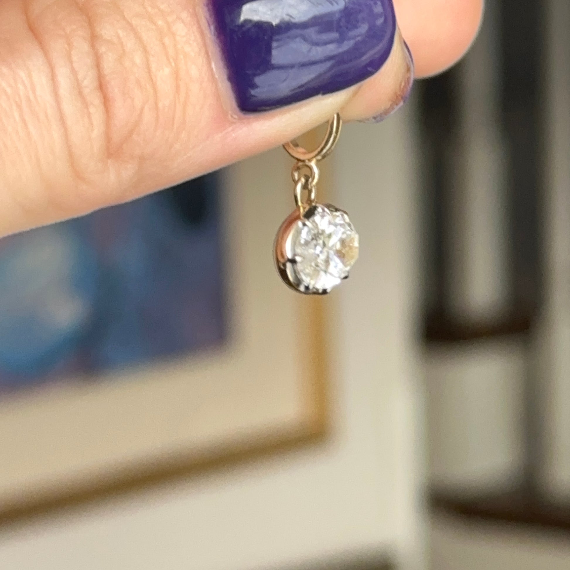 14KT Yellow Gold Oval 2 CT Lab Diamond Georgian Set Pendant - LSJ