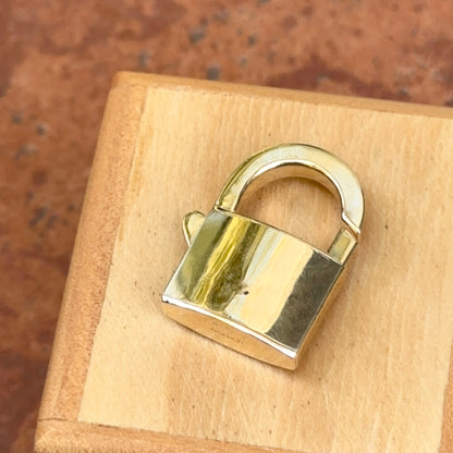 14KT Yellow Gold Hinged PadLock Pendant 28mm