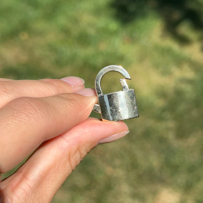 14KT Yellow Gold Hinged PadLock Pendant 28mm