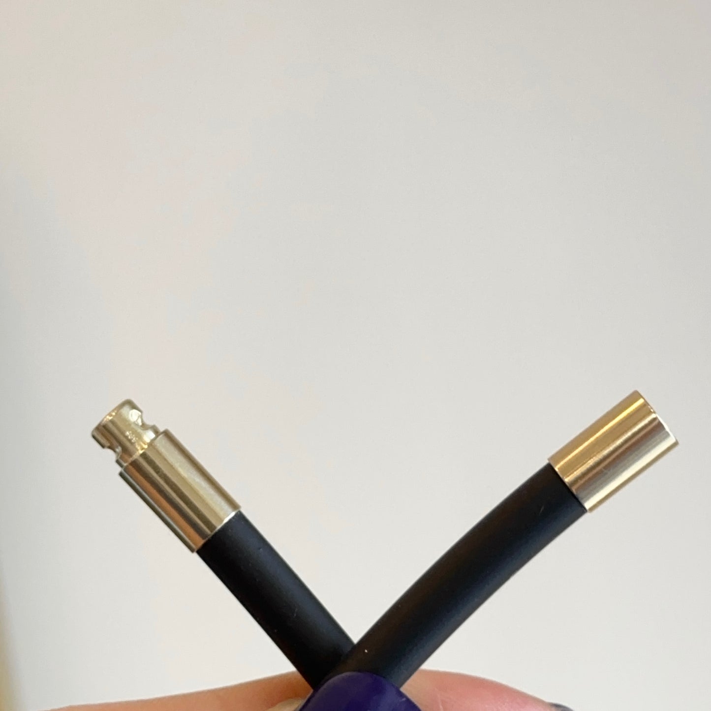 14KT Yellow Gold 5mm Black Rubber Cord Necklace Bayonet Clasp