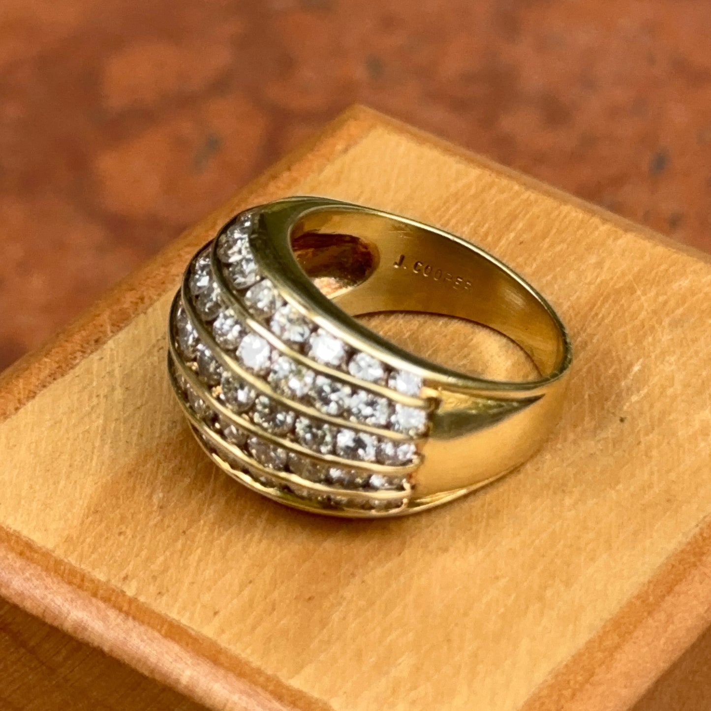 18KT Yellow Gold Jeff Cooper Channel-Set Diamond Dome Ring