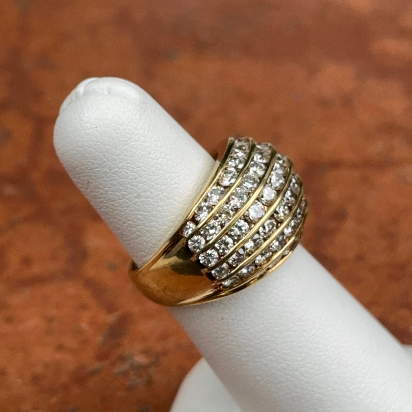 18KT Yellow Gold Jeff Cooper Channel-Set Diamond Dome Ring