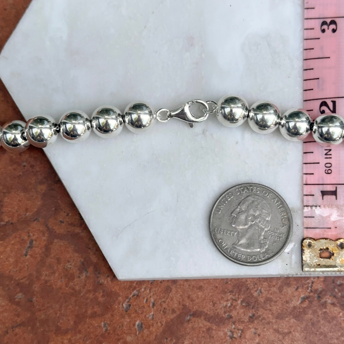 Sterling Silver 10mm Ball Link Necklace
