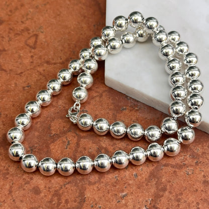 Sterling Silver 10mm Ball Link Necklace