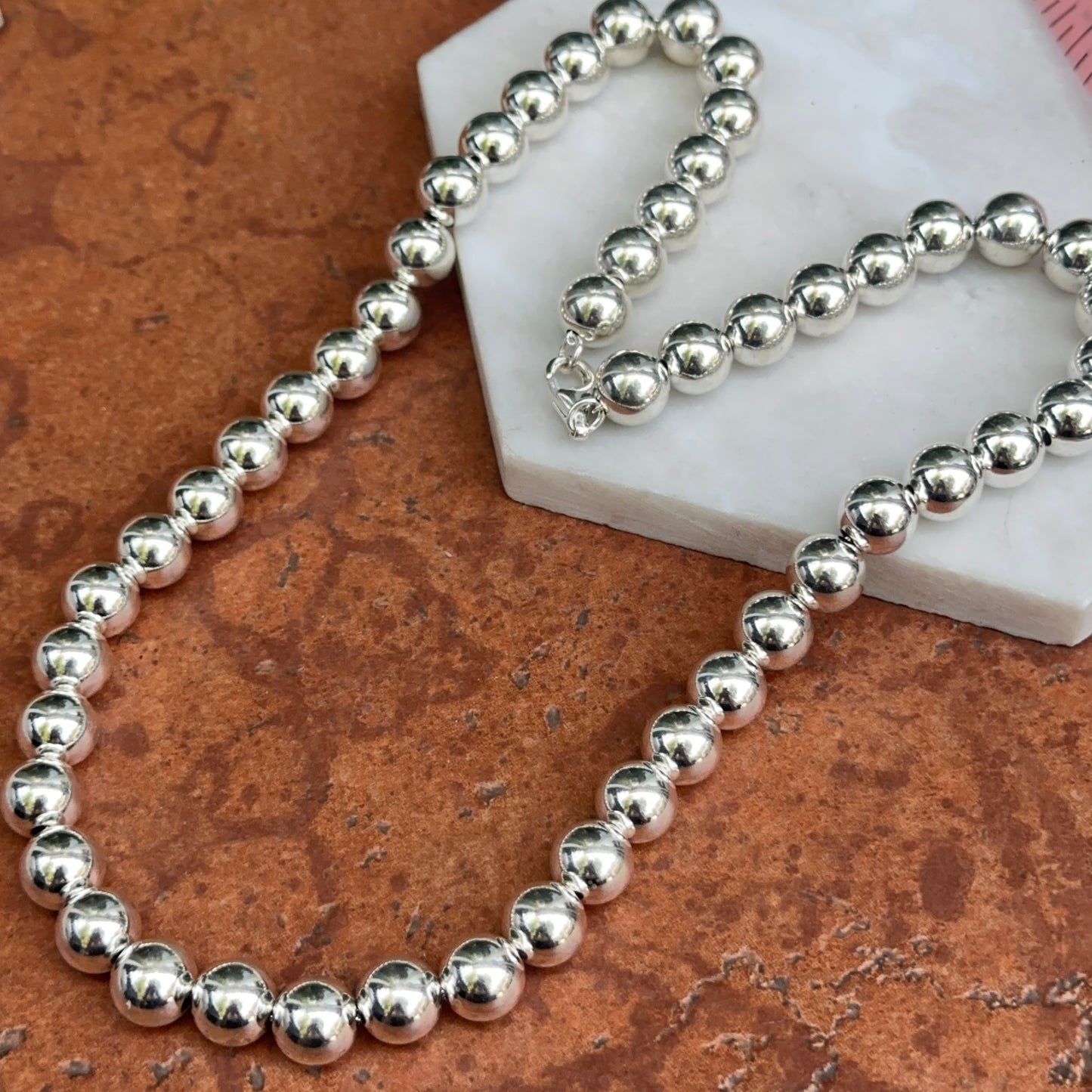 Sterling Silver 10mm Ball Link Necklace