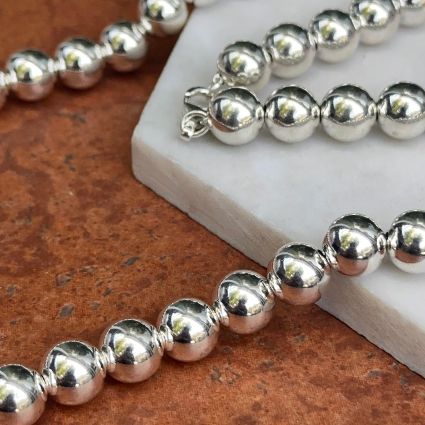 Sterling Silver 10mm Ball Link Necklace