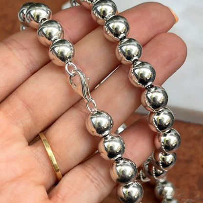 Sterling Silver 10mm Ball Link Necklace