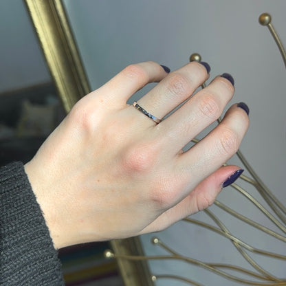 10KT White Gold Hammered 2mm Band Ring